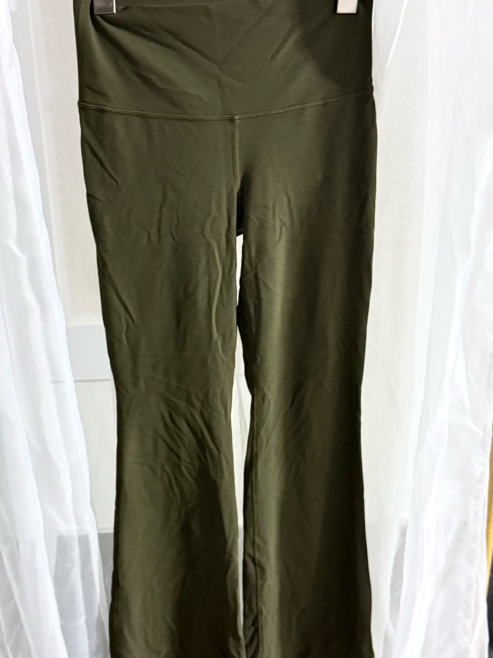TNA Olive Green Boot-Cut Flare Yoga Pants